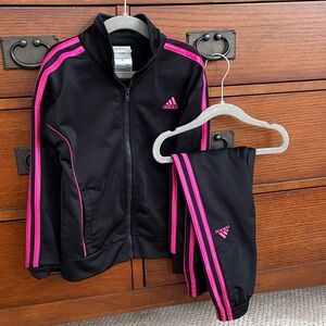 Adidas Kids Black and Pink Athletic Set